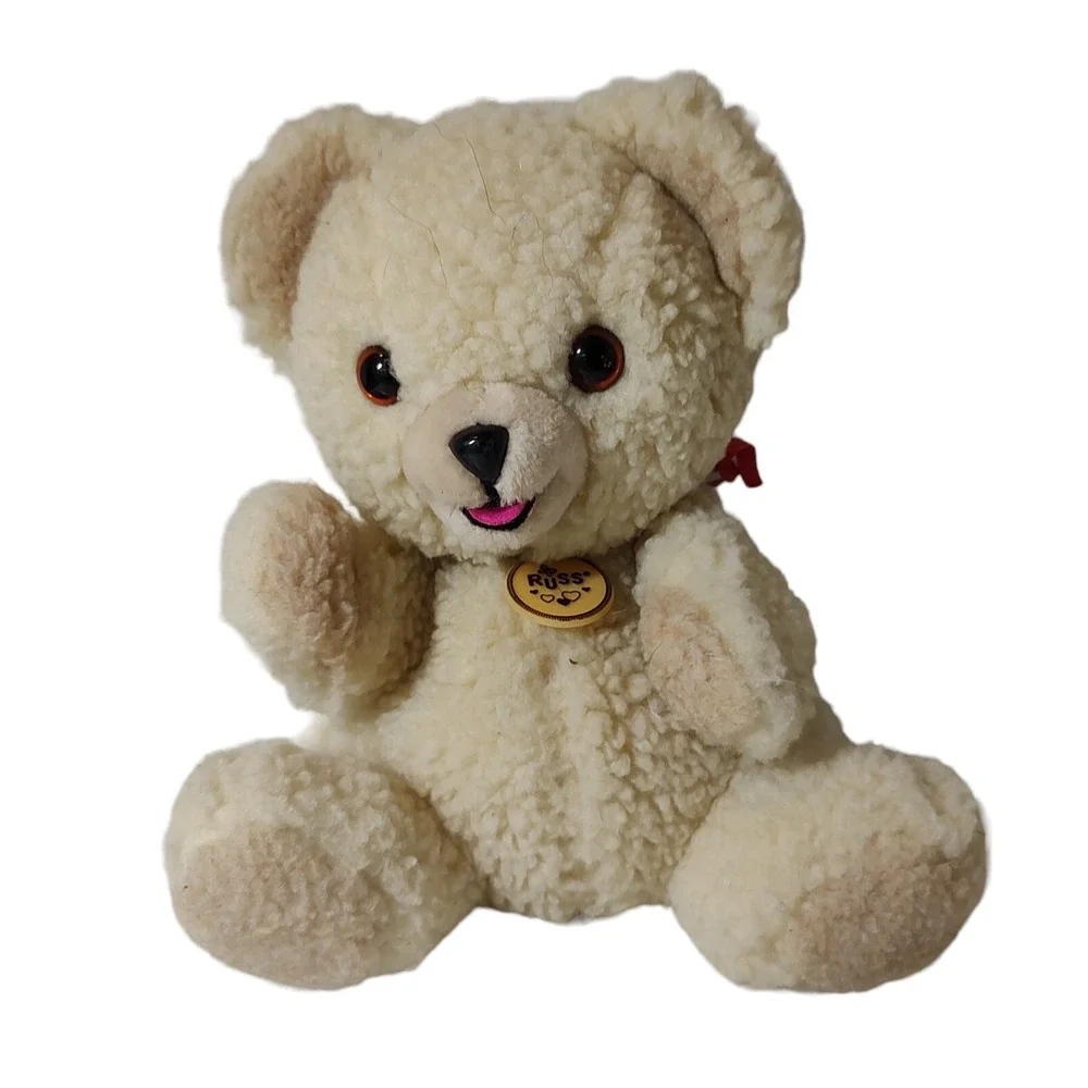 Vintage Russ Snuggle‎ Bear Plush Puppet Full Body Ten in Stuffed Animal Toy 1986